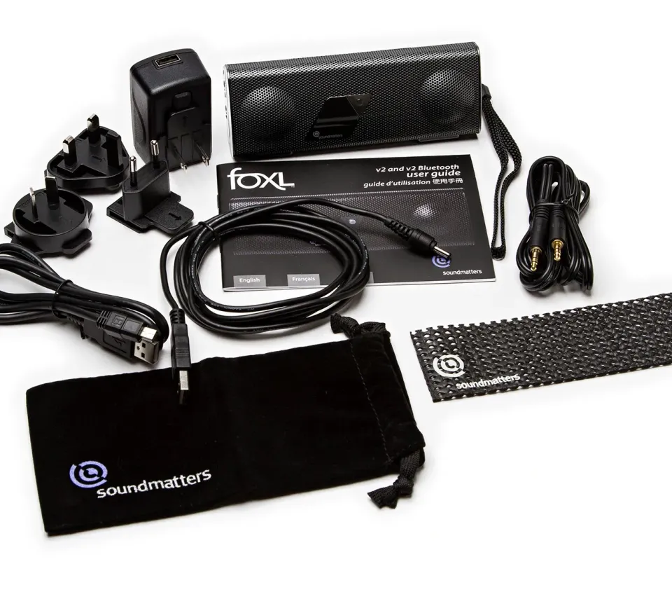 Soundmatters foxL V2 bluetooth højttaler åben æske