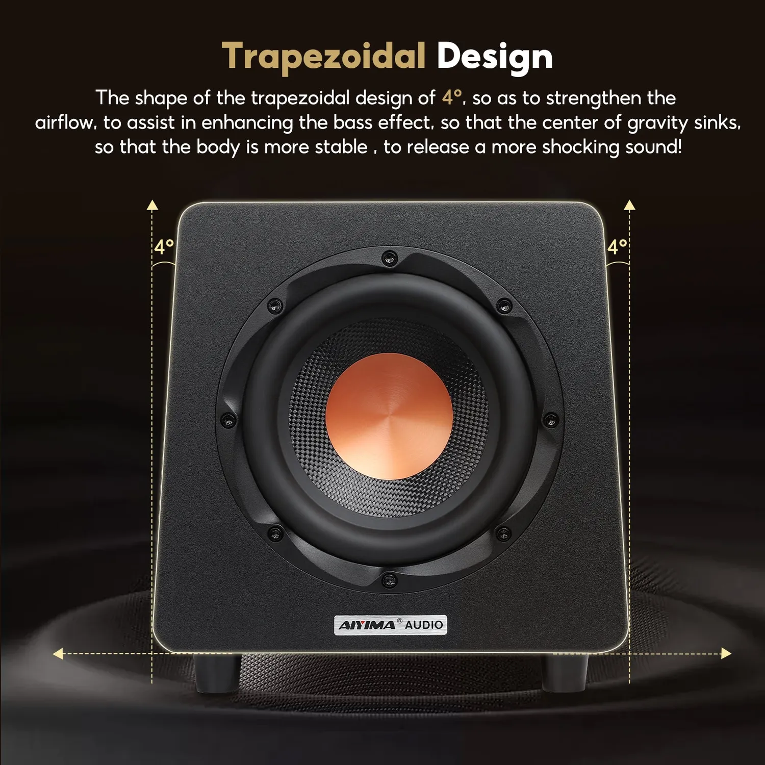 Aiyima 800X subwoofer aktiv EU 8" 100W træ