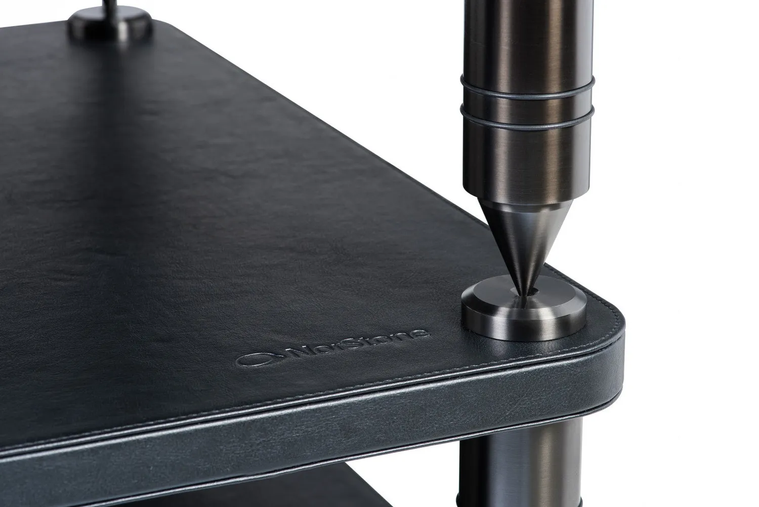 Norstone Como Base hifi-rack trækabinet 50 kg sort læder