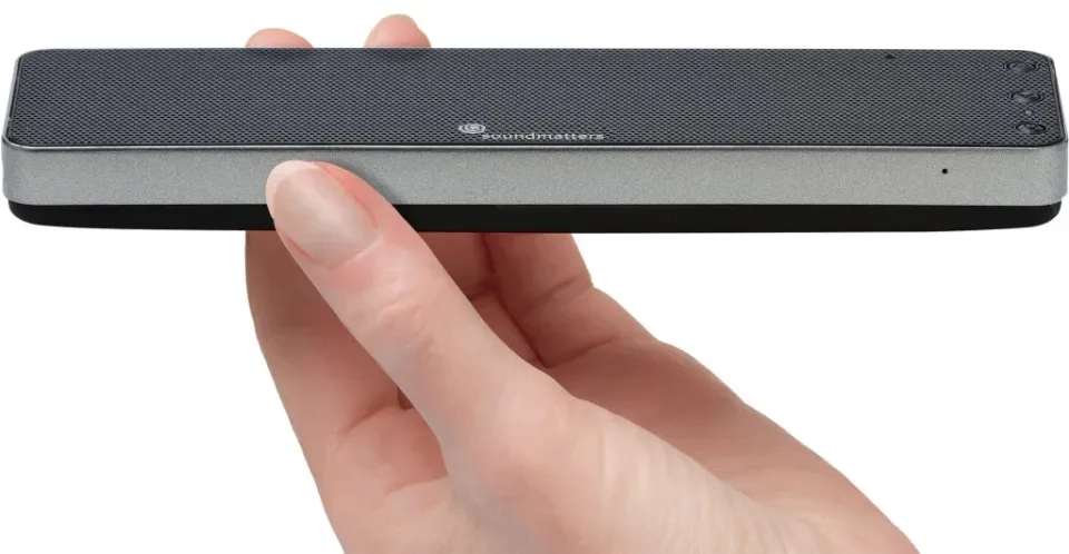 Soundmatters Dash 7 sølv bluetooth højttaler åben æske