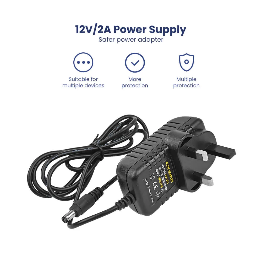 Aiyima DC12 strømforsyning med EU-stik 12V 2A