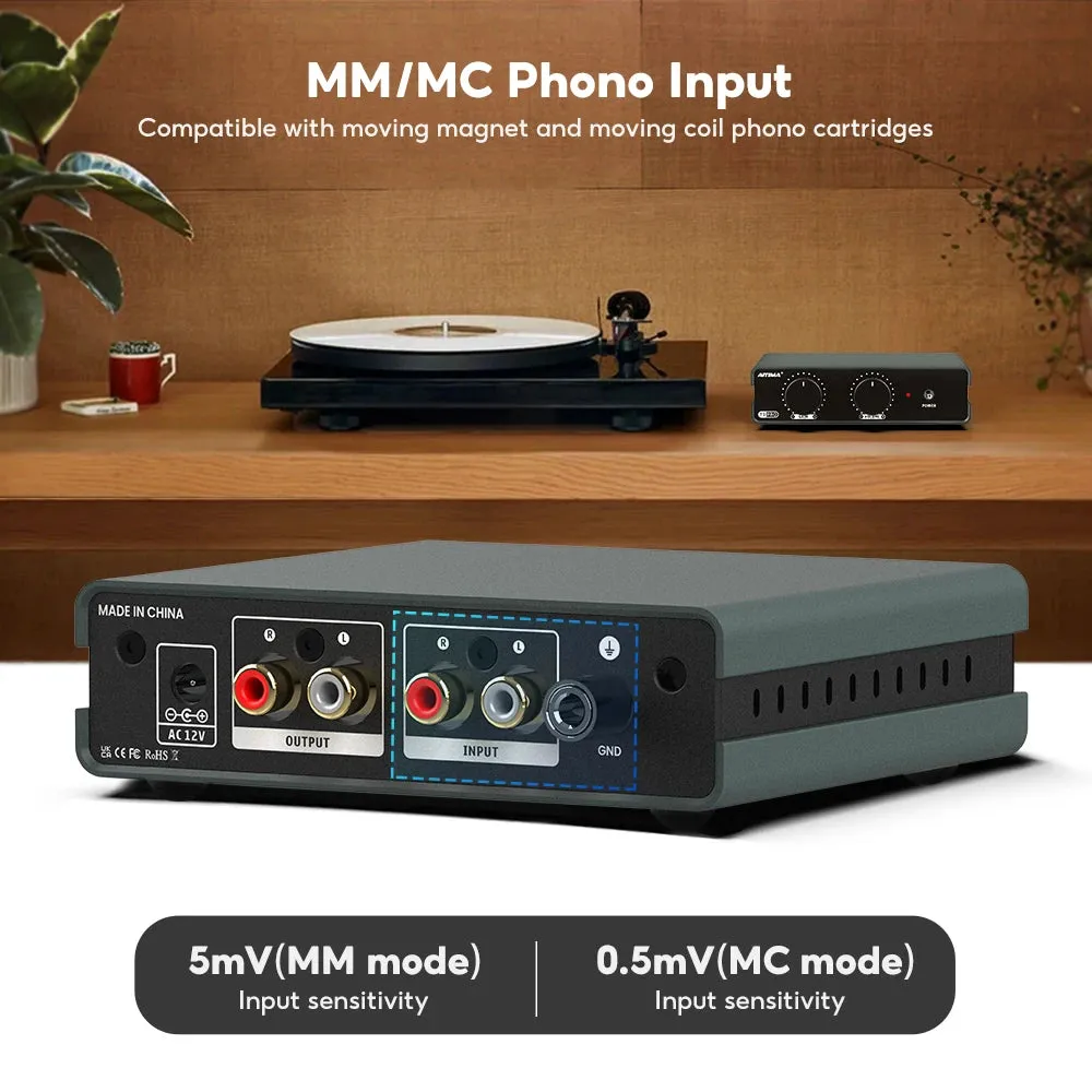 Aiyima T3 Pro phono-forforstærker EU MM/MC RIAA
