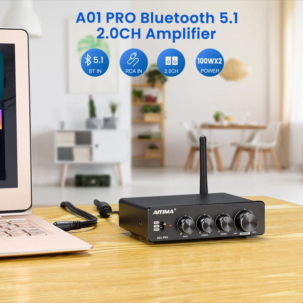 Aiyima A01 Pro forstærker bluetooth uden strømforsyning
