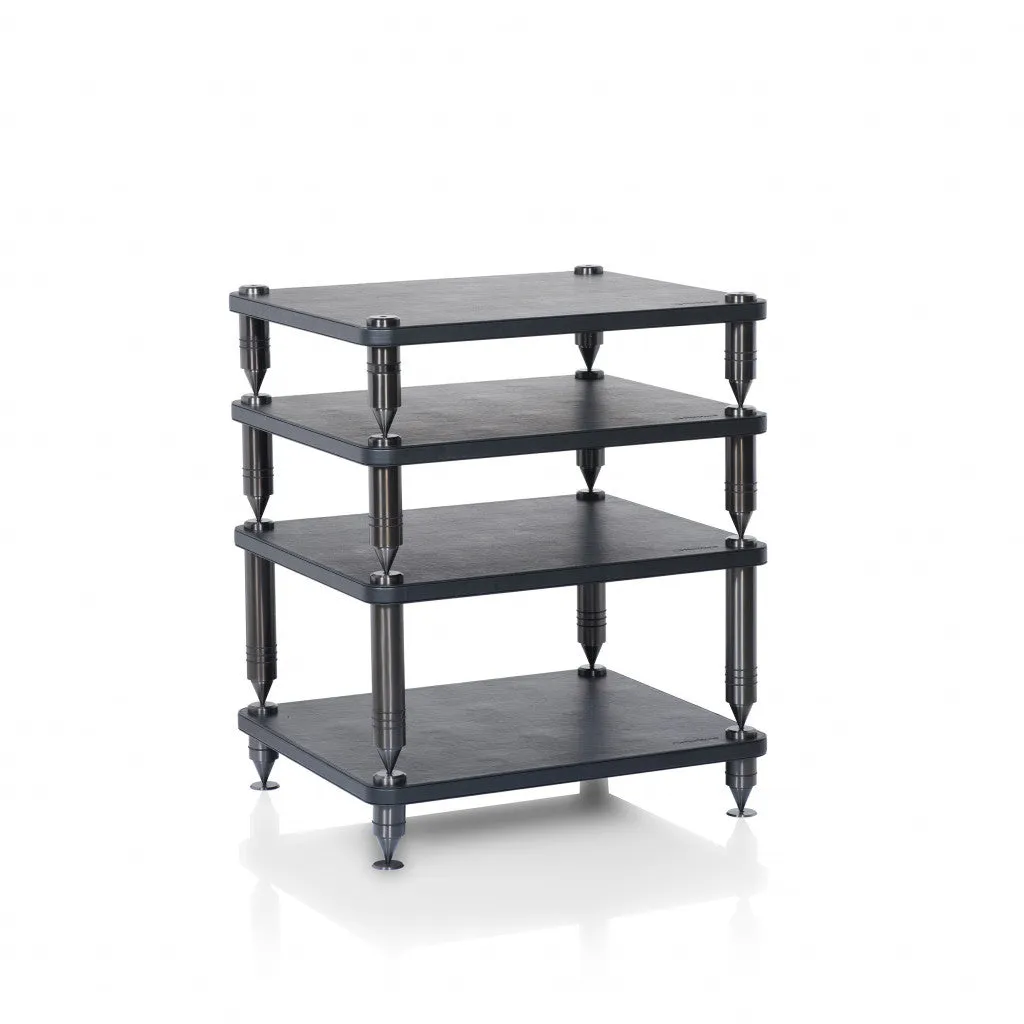 Norstone Como Base hifi-rack trækabinet 50 kg sort læder