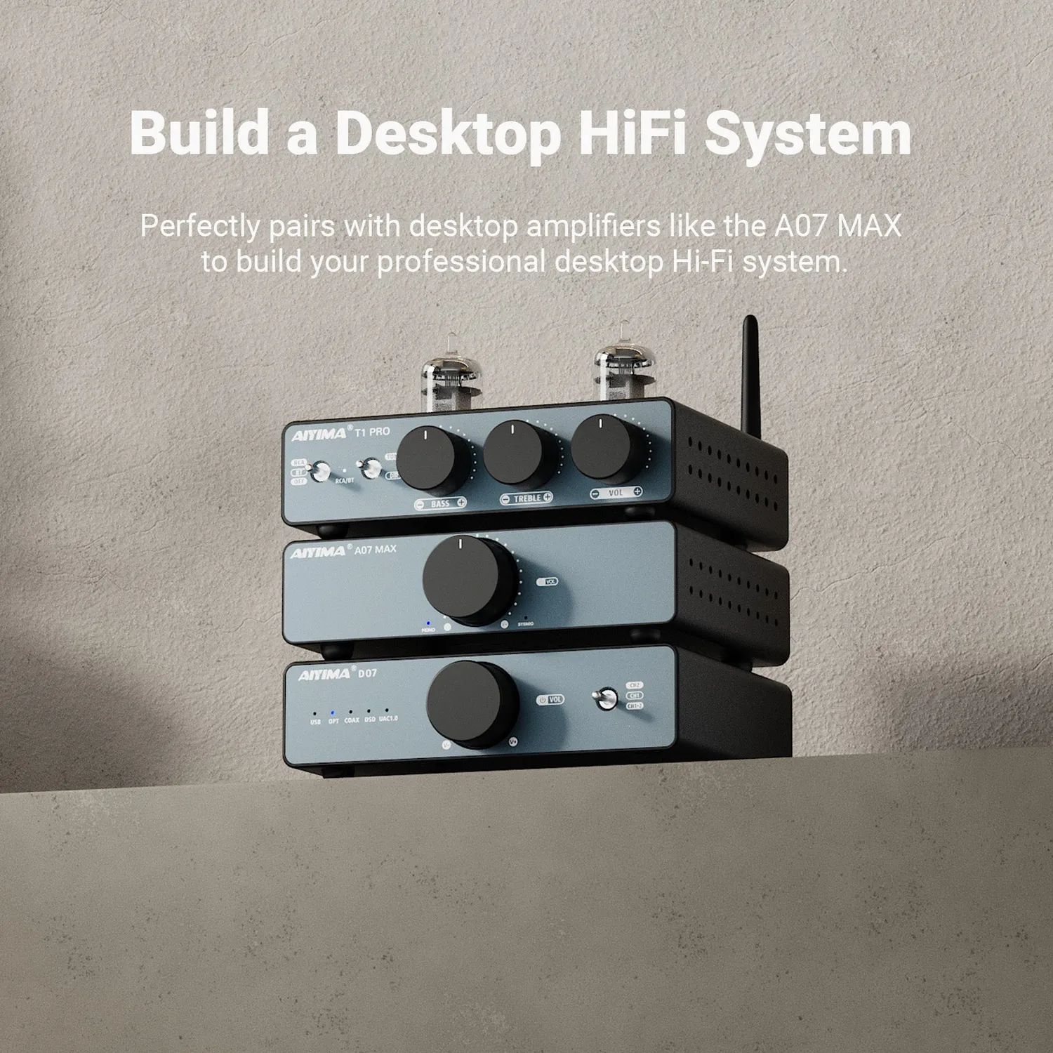 Aiyima D07 DAC forstærker sort bluetooth
