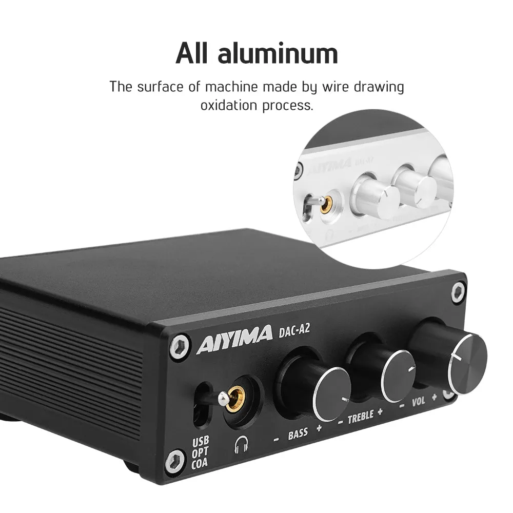Aiyima DAC A2 hovedtelefonforstærker sort USB