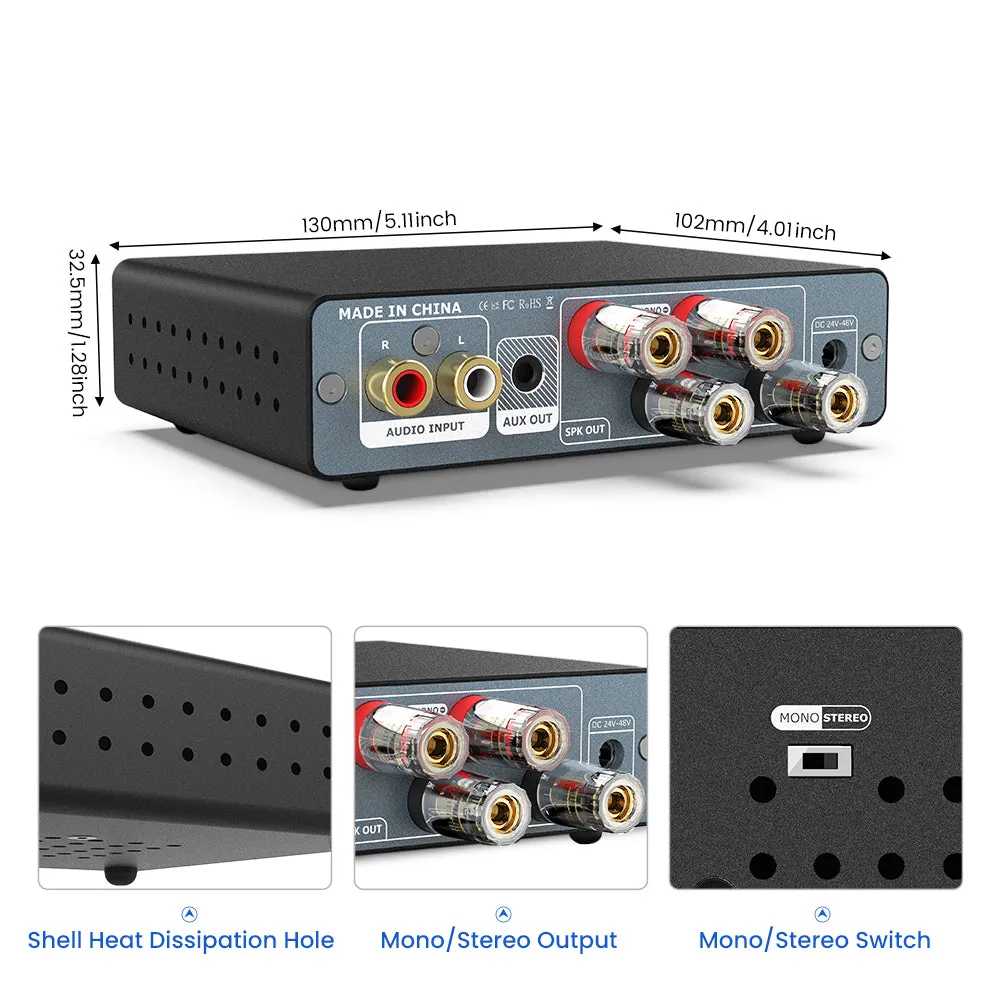 Aiyima A07 MAX effektforstærker solo – stereo/mono 300W
